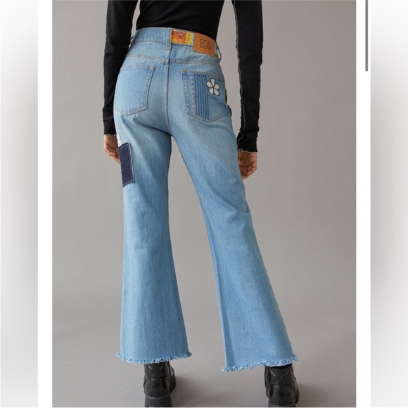 Urban Outfitters denim multi color  leg  BDG Multicolor Patchwork Flare jeans 25 - Picture 3 of 16